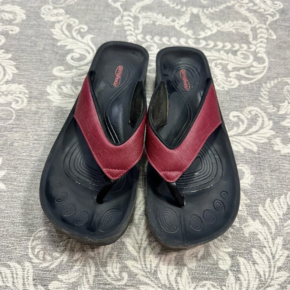 Aerothotic Womens Wedge Flip Flops Thong Sandals Arch Support EU 40